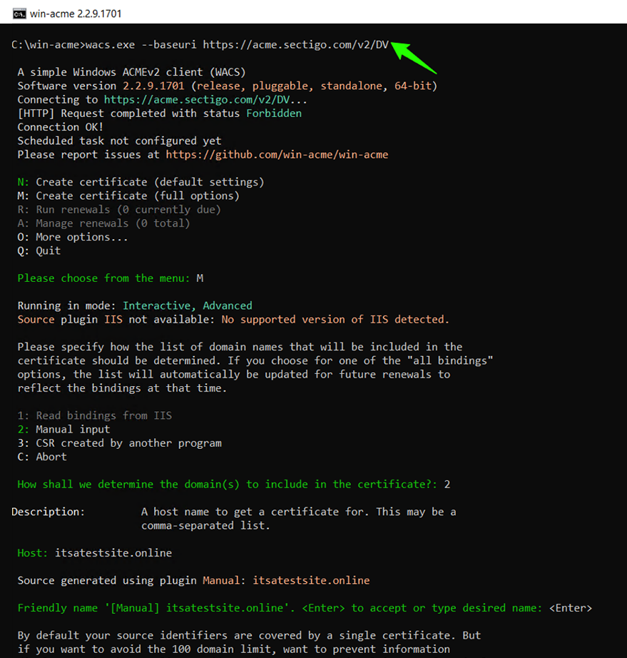 Select the Domain Input Method
