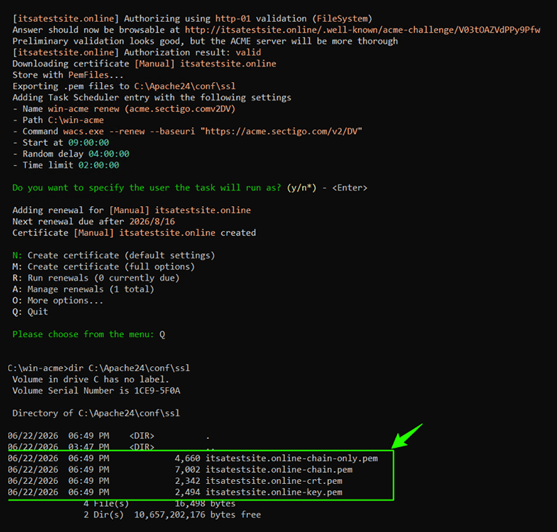 Configure Automatic Renewal Task
