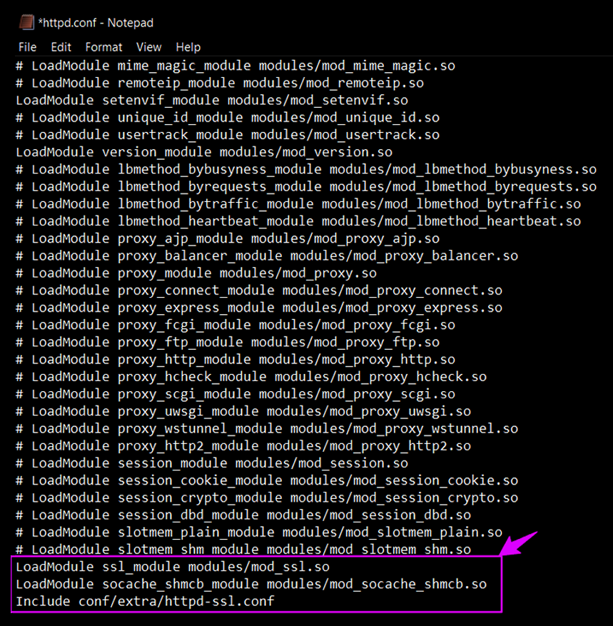 Open Apache Configuration