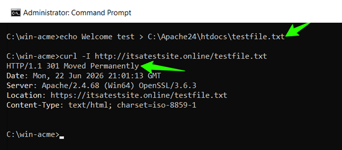 Verify the HTTP Validation Setup