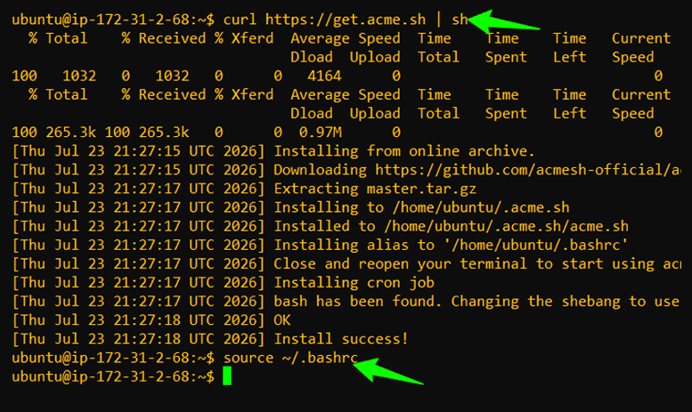 Install Acme.sh (on EC2)