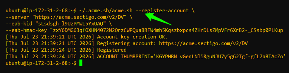 Register Your ACME Account (EAB Credentials)