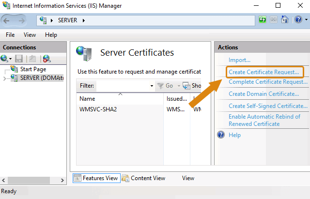 Step 2 CSR Generation using IIS 10