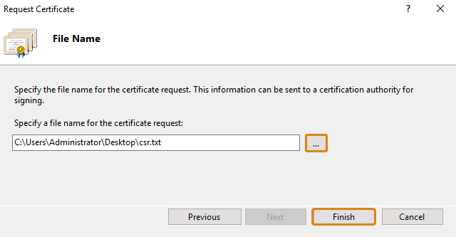 Step 5 CSR Generation using IIS10