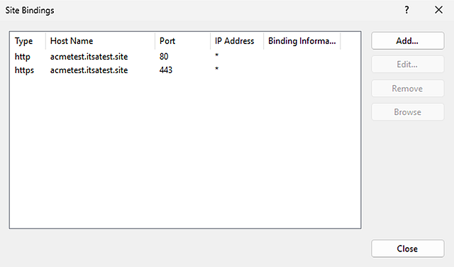 IIS ACME Bindings