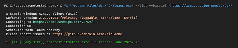 IIS ACME TEST
