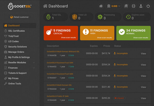 TrulyTrust Client area